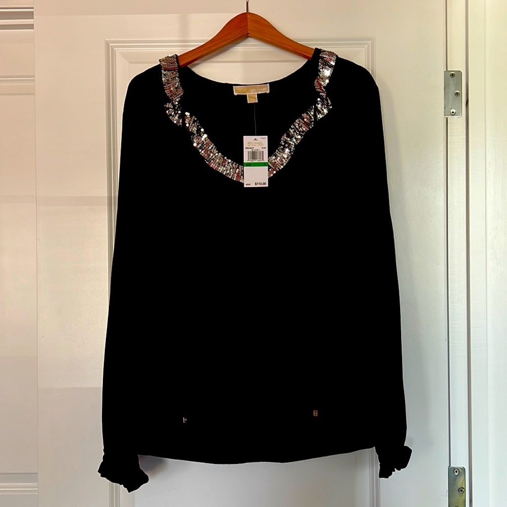 Michael Kors Sequin Collar Top